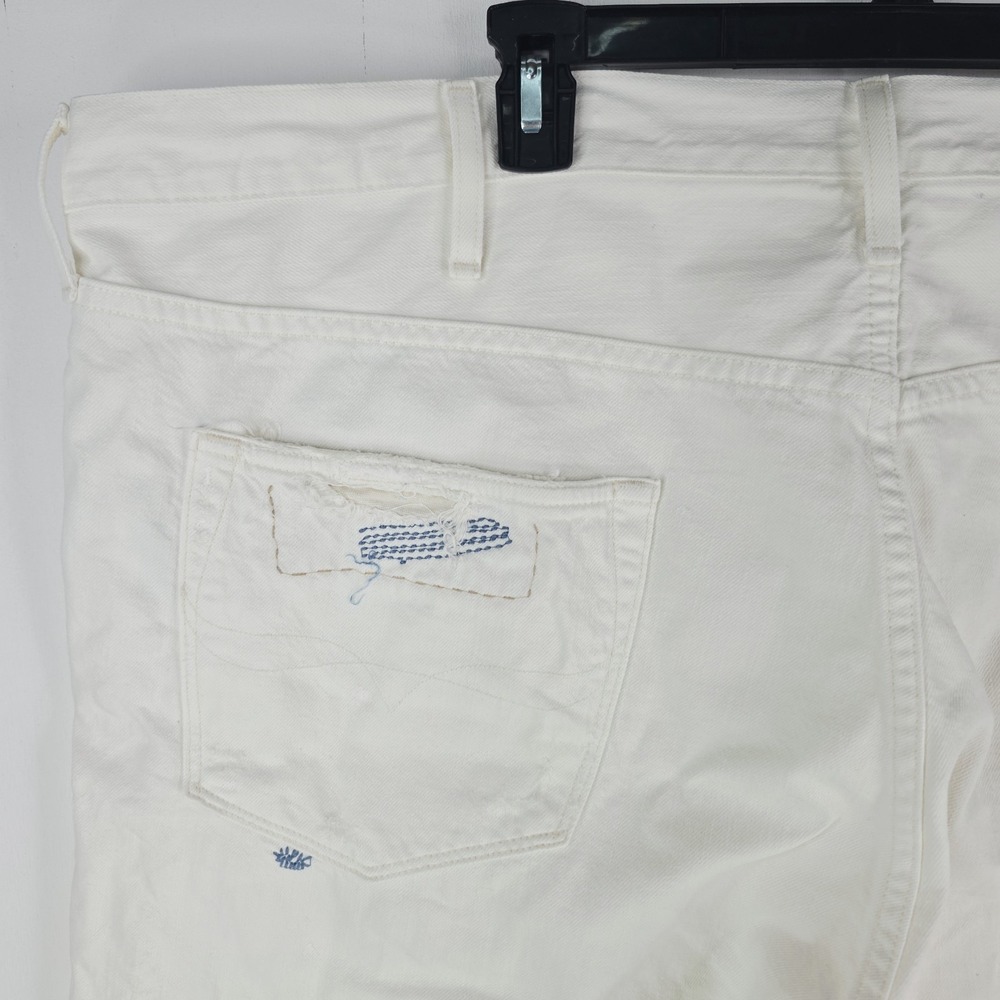 Polo Ralph Lauren Hampton Relaxed Straight White Denim Distressed Shorts Size 46 - Picture 12 of 16